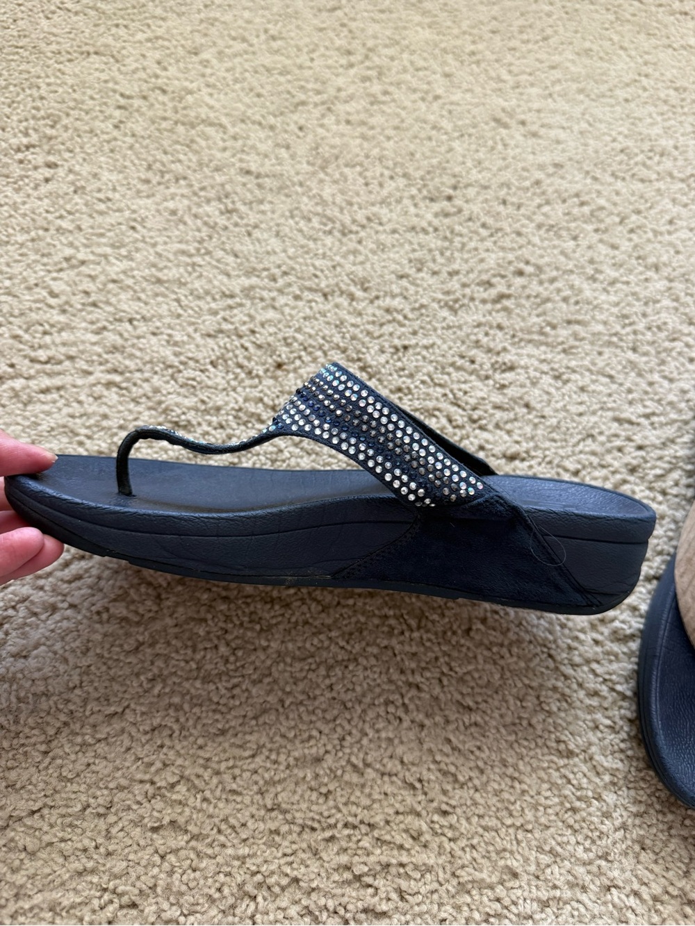 FitFlop Navy Blue Rhinestone Orthodic Sandals - Picture 3 of 8